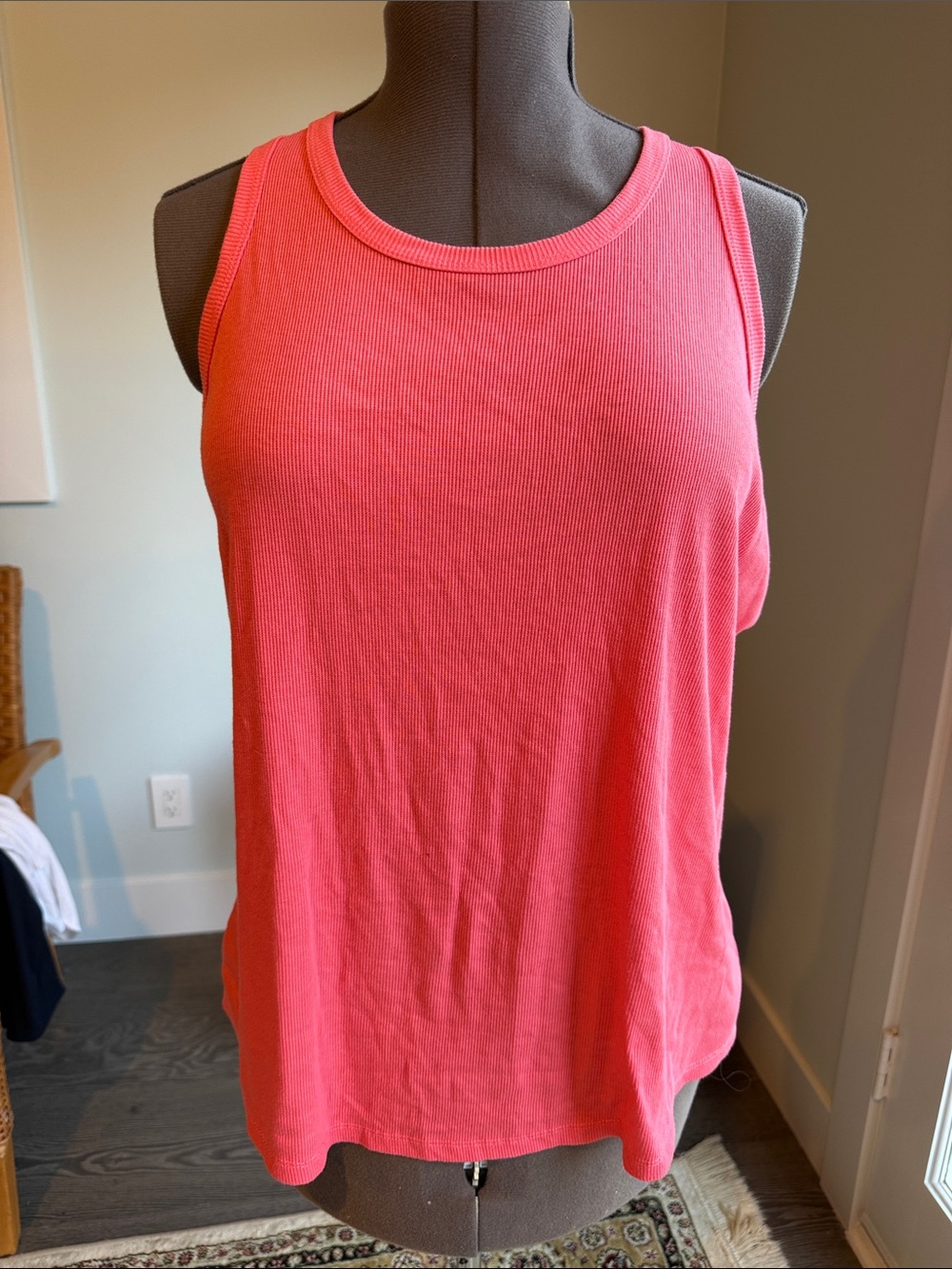 NWOT Danskin Women’s Sleeveless Ribbed Tank Top - Coral Pink